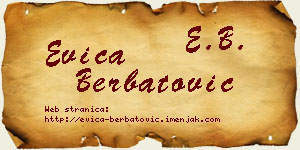 Evica Berbatović vizit kartica